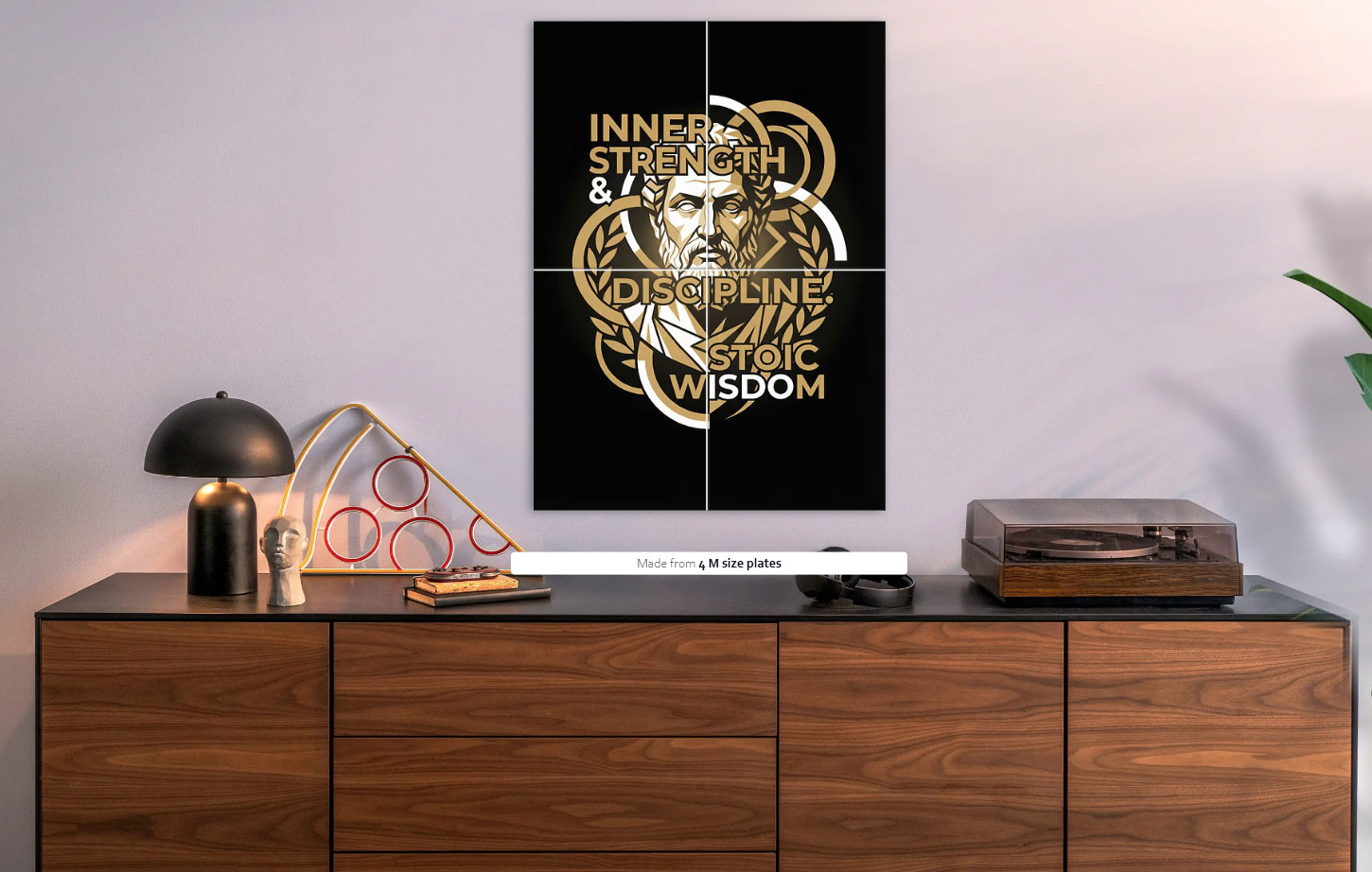 Stoic Wisdom — Inner Strength — metal poster wall art by Lineer
